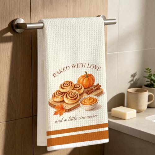 Fall Baking Kitchen Towel, Cinnamon Roll Fall Baking Dish Towel - Image 6