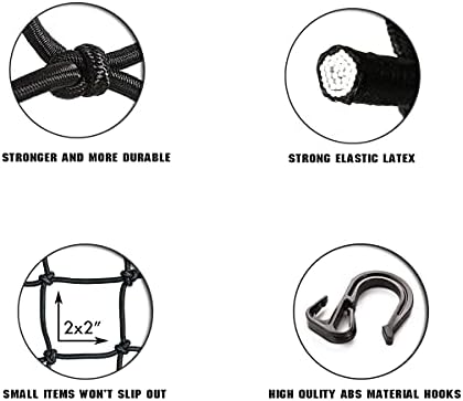 15"x15" Motorcycle Cargo Net Stretches to 30"x30" - Image 3