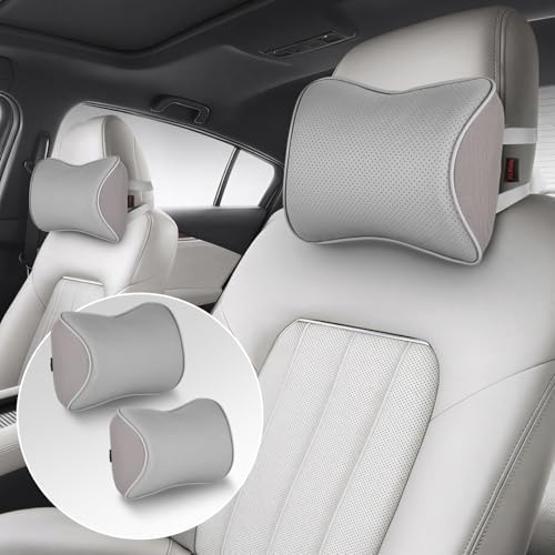 Aukee Memory Foam Car Neck Pillow Soft Leather Car Headrest by au-kee
