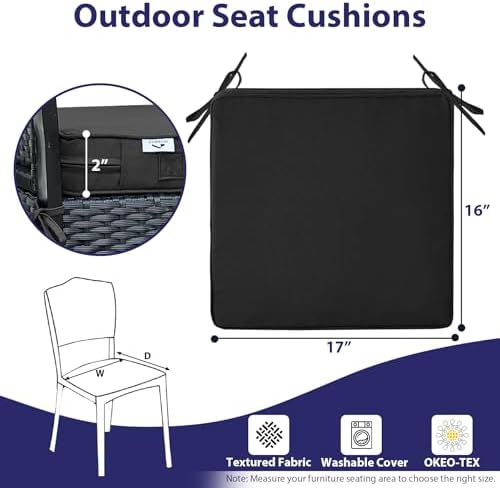 IPYNBAP Outdoor Chair Cushions Set of 4 -Waterproof Outdoor Seat Cushions - Image 6