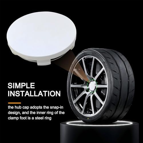 Tesnaao 4 PCS Car Wheel Hub Center Cap, 2.36" x 2.2" ABS Wheel Hub Modification - Image 6