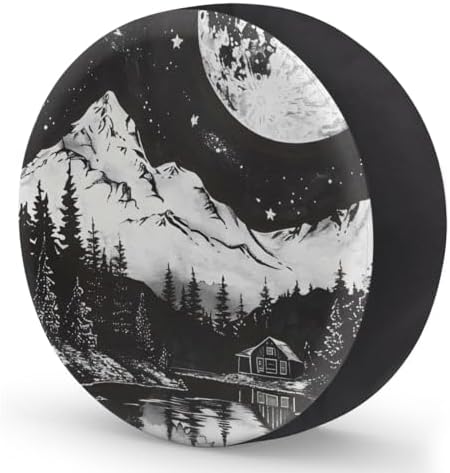 Rv Spare Tire Cover Wheel Mountain Forest Moon Tire Covers Wheel Protectors - Image 2
