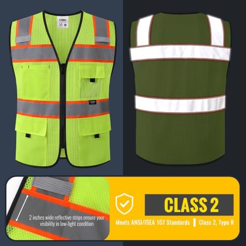 JKSafety Safety Vest for Men Women Hi Vis Relfective Vest - Image 3
