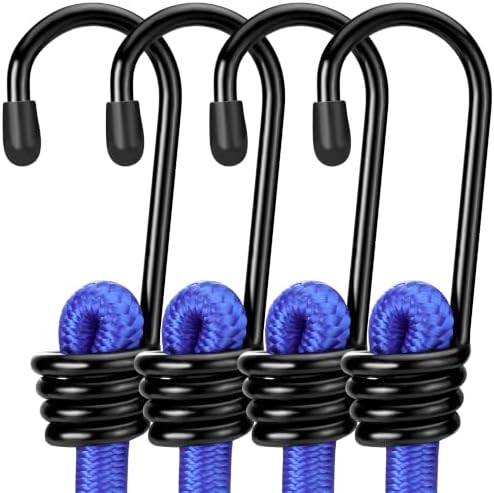WORKPRO 24" Bungee Cords with Hooks, 4 Pack Heavy Duty Outdoor Bungee Strap by WORKPRO