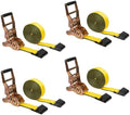 4 Pack 2" x30' Self-Tensioning Ratchet Tie Down Straps by MyteeProducts