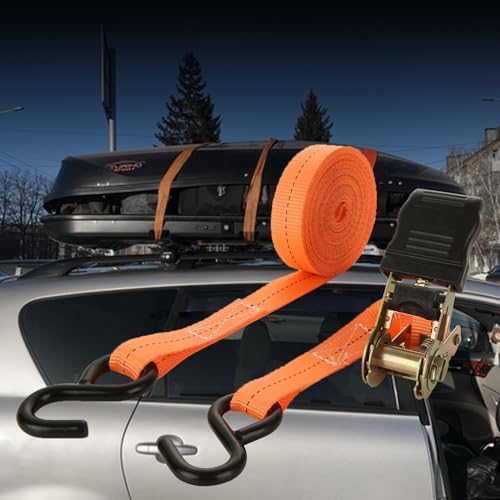 6 Pack 1 Inch x 20 Ft Ratchet Tie Down Straps - Image 7