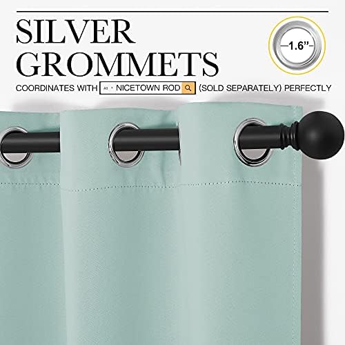 NICETOWN Aqua Blue Blackout Curtains - Image 3