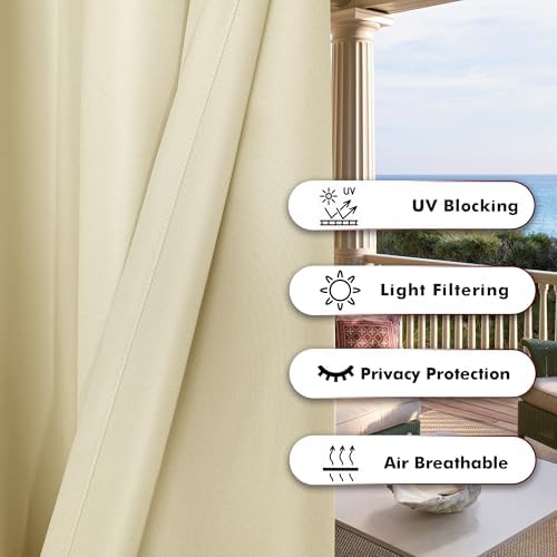 BONZER Outdoor Curtains for Patio Water Resistant - Image 4