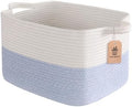 Goodpick Woven Storage Basket for Shelves, Light Blue by Goodpick