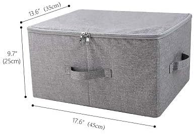 Fabric Storage Bins with Lid, Large Blanket Closet Storage Box, Zipper Lid - Image 2