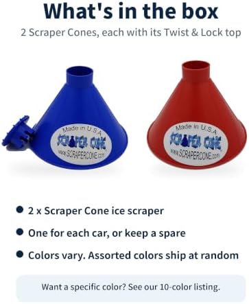 Windshield Ice Scraper for Car, 2 Pack, Round Cone Shaped Frost and Snow Remover - Image 2
