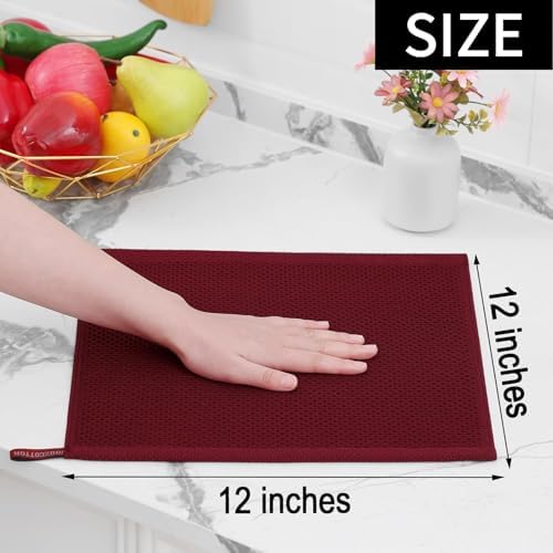 Homaxy 100% Cotton Waffle Weave Kitchen Dish Cloths 24-Pack - Image 5