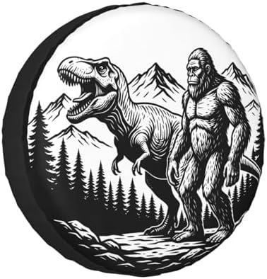 Dinosaur Forest Spare Tire Cover SUV Trailer Truck RV 16 Inch by FATTTYCY