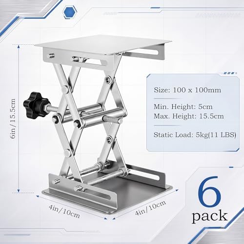 6 Pcs 4 X 4 Inch Lab Jack Scissor Lift Stand Stainless Steel - Image 2