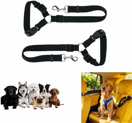 2-in-1 Car Seat Belt for Dogs, Headrest Dog Safety Harness & Leash by Unknown