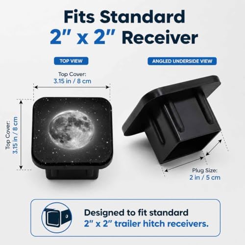 2" Hitch Cover Full Moon Rubber Towing Hitch Covers Hitch Protector - Image 2