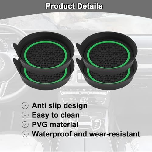 HZEL 4PCS 2.75 Inch PVC Car Cup Holder Coasters - Image 3