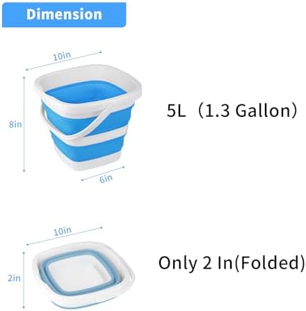 2 Pack Collapsible Buckets 5L 1.3Gallon Small Cleaning Bucket - Image 2