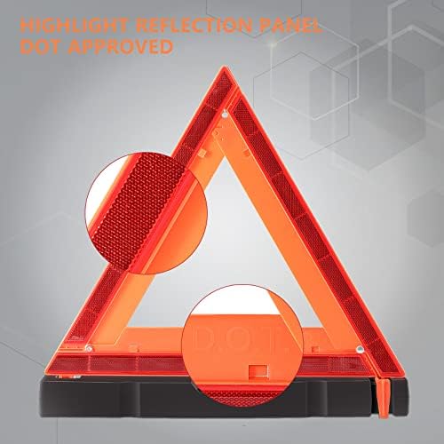 WORKKOOL 3 Pack Foldable Warning Reflective Triangles - Image 2