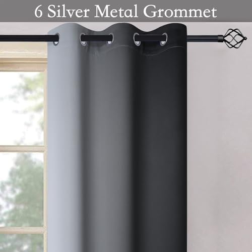 SimpleHome Ombre Black to Grey White Curtains - Image 5