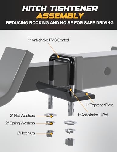 RETRUE Anti Rattle Hitch Tightener 1.25"-2" Rubber Coated Hitch Stabilizer - Image 5