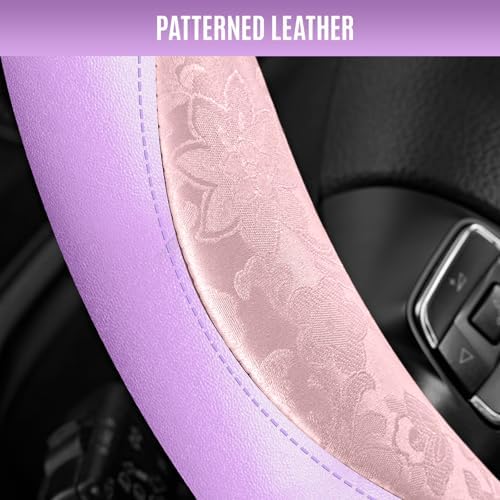 PIC AUTO Steering Wheel Cover, Universal Fit 14.5"–15.5", Soft PU Grain Leather - Image 3