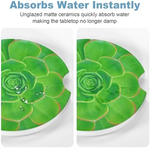 2 Pack Car Cup Holder Coaster, 2.63 inch Anti Slip Insert Absorbent Ceramic Car - Image 5