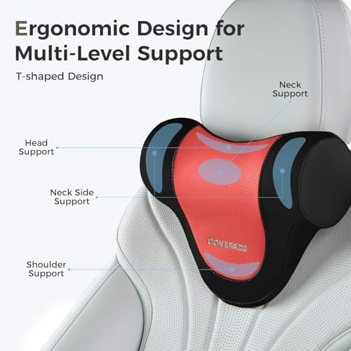 Coverado Car Headrest Pillow, Ergonomic Memory Foam Car Neck Pillow - Image 2