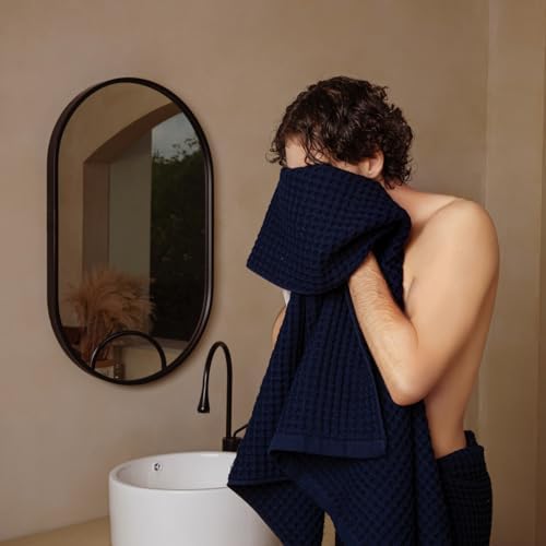 Luxury Organic Japanese Cotton Waffle Bath Towel | Thick, Quick Dry Bathroom - Image 5