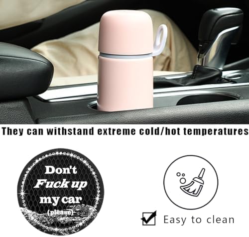 2 PCS Bling Car Cup Coaster, 2.75 Inch Anti-Slip Cup Holder Insert Coasters - Image 3