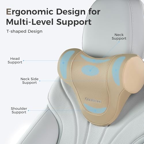 Coverado Car Headrest Pillow, Ergonomic Memory Foam Car Neck Pillow - Image 2
