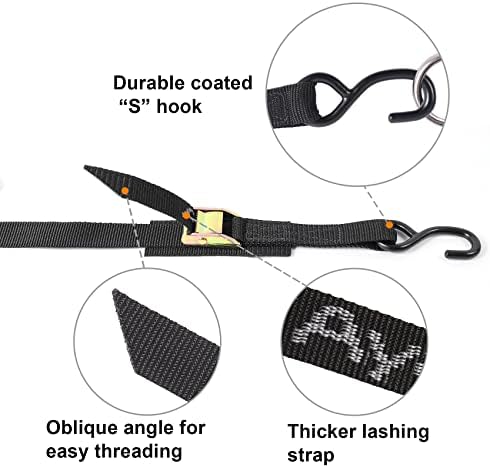 Ayaport Cam Buckle Tie Down Straps 20 feet, 4 Pack - Image 2