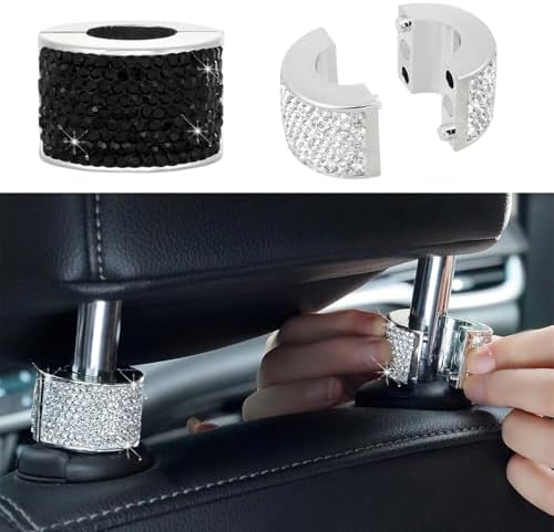 4PCS Bling Car Headrest Collars, Crystal Rhinestone Automotive Head Rest Collars - Image 4