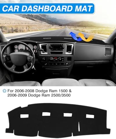 CARTIST Dash Cover for 2006-2009 Dodge Ram 2500 3500/2006-08 Dodge Ram 1500 - Image 2