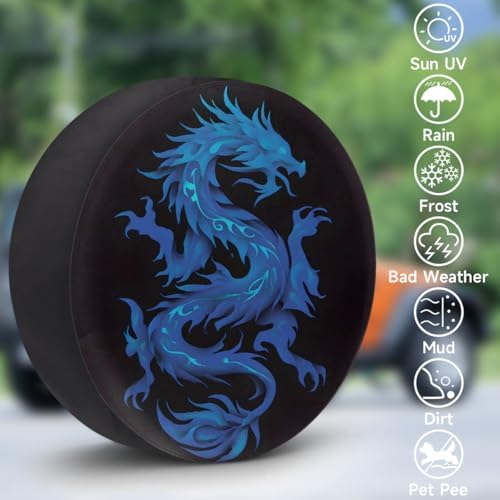 Blue Dragon Art Spare Tire Cover Dust-Proof Wheel Protector - Image 3