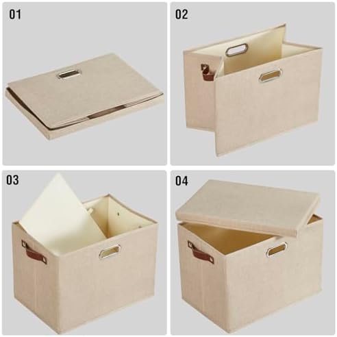 15" Fabric Storage Box with Lids - Image 6