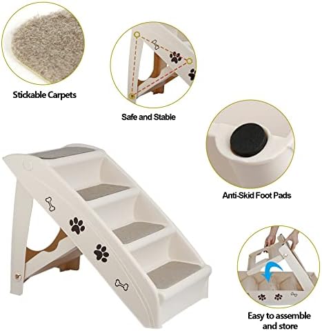 Dog Stairs for High Beds, Foldable Pet Steps Ramp - Image 4