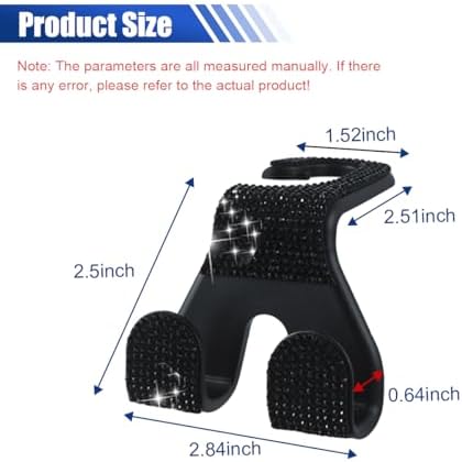 2PCS Car Seat Headrest Hooks, Shiny Crystal Hanger Holder, Backseat Hanger - Image 2