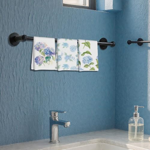 3 Pcs Watercolor Hydrangea Kitchen Towels Decorative Hand Towels - Image 4
