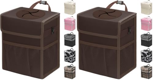 Capolo Car Trash Can with Lid, Leakproof Car Garbage Can by Capolo