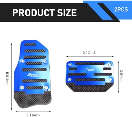2 PCS Car Non-slip Pedal Pads Set, Alloy Brake Pedal Protectors, Accelerator - Image 2