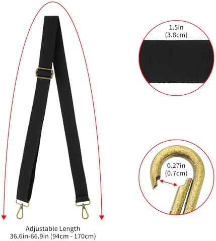 ZOOEASS Wide Shoulder Strap, Adjustable Replacement Belt Crossbody Canvas Bag - Image 3