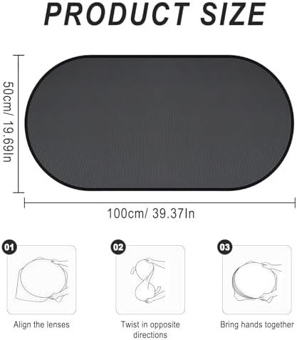 Car Sun Shade, Folding Auto Rear Window Sunshade - Image 2