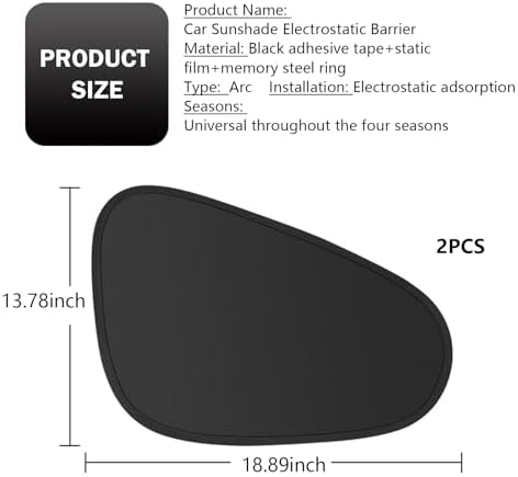 Shakas 2 PCS Side Window Shade, Heat-Insulating Sun-Proof Sight Protection Plate - Image 2