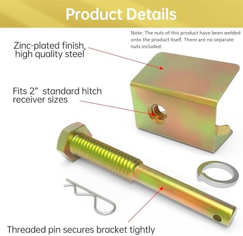Anti-Rattle Hitch Pin Shim Device, Fits 2-Inch Receiver, 1/2-In Hole - Image 2