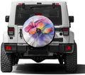 Delerain Colorful Hibiscus Flower Spare Tire Cover by Delerain