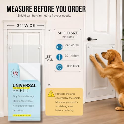 CLAWGUARD Universal Scratch Shield, Dog and Cat Door Wall Guard, 32x24 in - Image 2