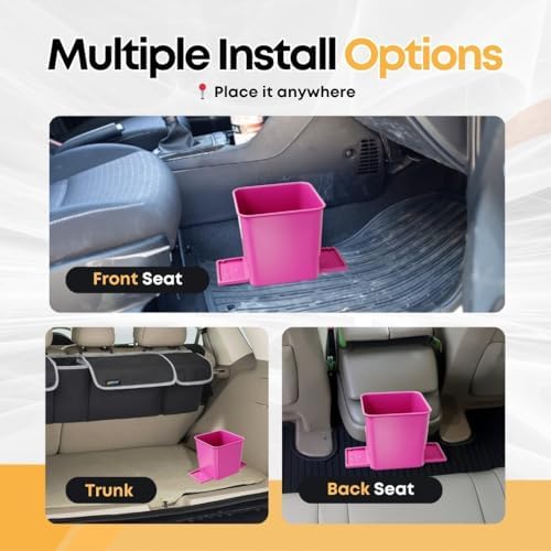 Car Trash Can for Vehicles Leakproof Compact Garbage Bin w/ Stability Flap - Image 4