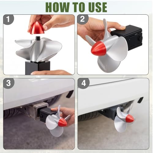 Timtin 3D Print Spinning Propeller Tow Funny Hitch Cover - Image 5