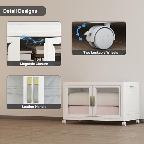 Stackable Storage Bins with Doors & Lids & Wheels - Image 5